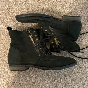 Black suede Sam Edelman moto boots